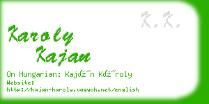 karoly kajan business card